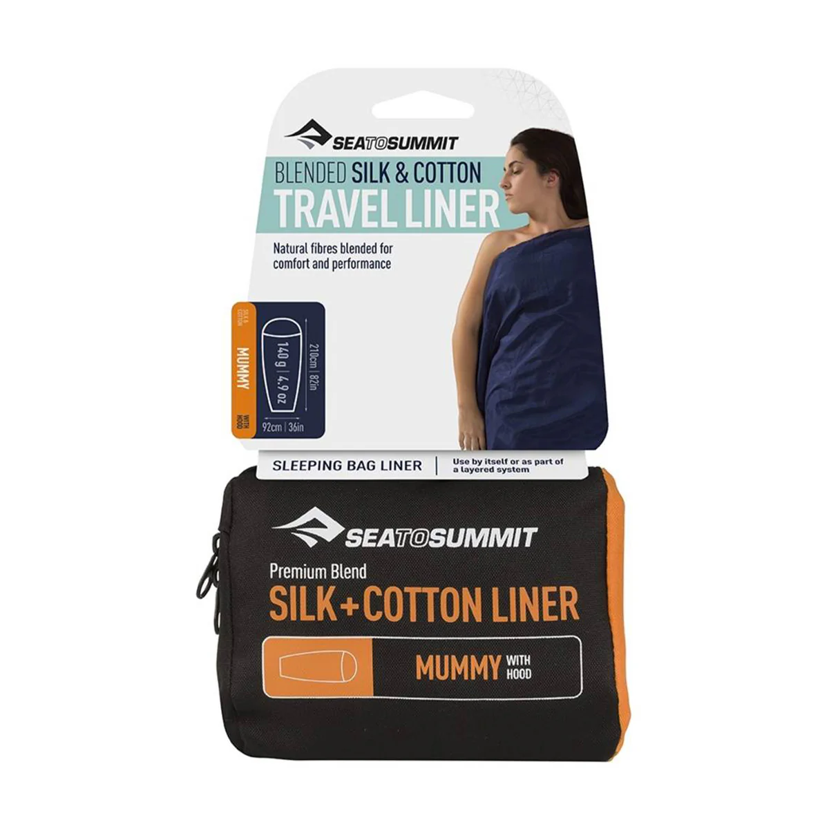 Silk+Cotton Travel Liner Navy Blue - Image 9