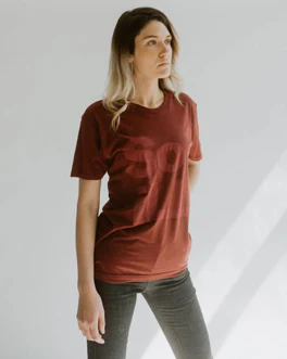 Stacked Logo T-Shirt - Maroon - Image 3